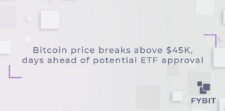 The price of Bitcoin BTC tickers down $45,415 has broken through $45,000 for the first time in nearly two years as the market prepares for a widely expected approval of a spot Bitcoin exchange-traded fund (ETF).