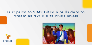 Bitcoin BTC tickers down $43,005 million-dollar price tags are back as the United States regional banking sector dices with crisis.